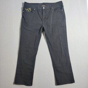 Salvage Premium jeans women's size 25/26 black colour straight ankle crop denim